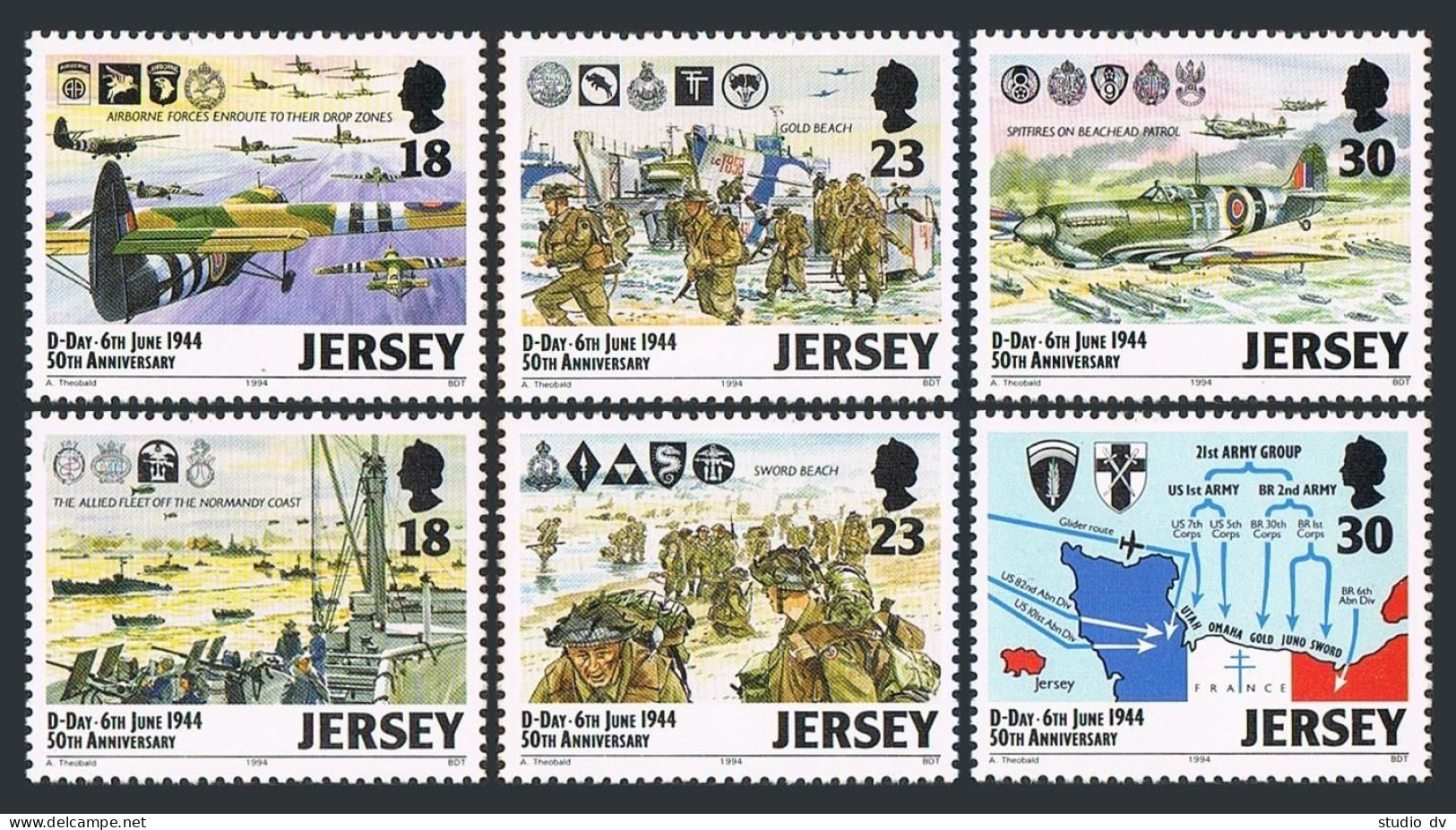 Jersey 670-675, MNH. Michel 654-659. D-Day, 50th Ann. 1994. Events. - Jersey