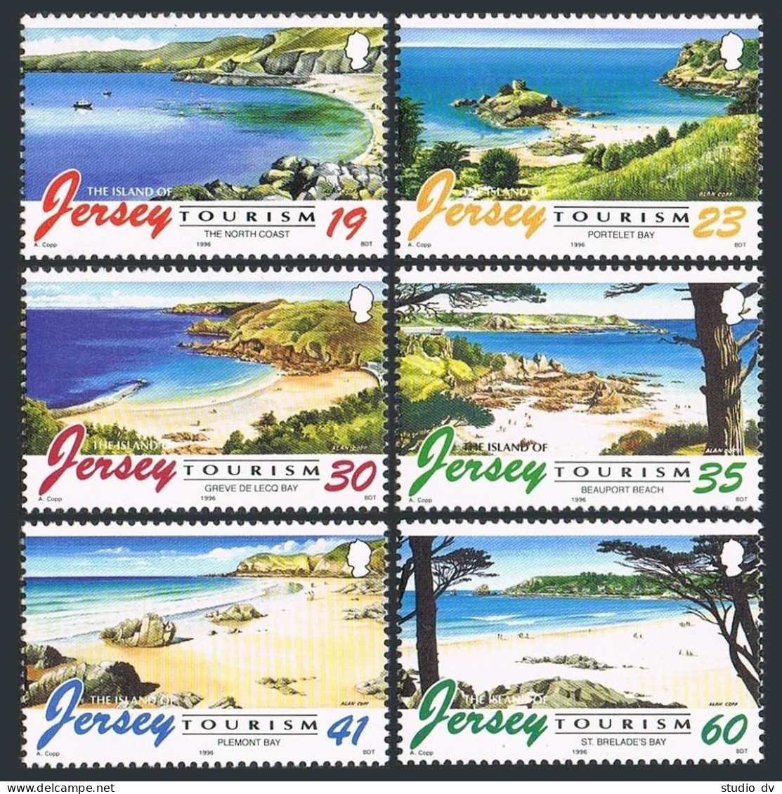Jersey 761-766,MNH.Michel 748-753. Tourism 1996.North Coast,Portelet Bay,Greve - Jersey