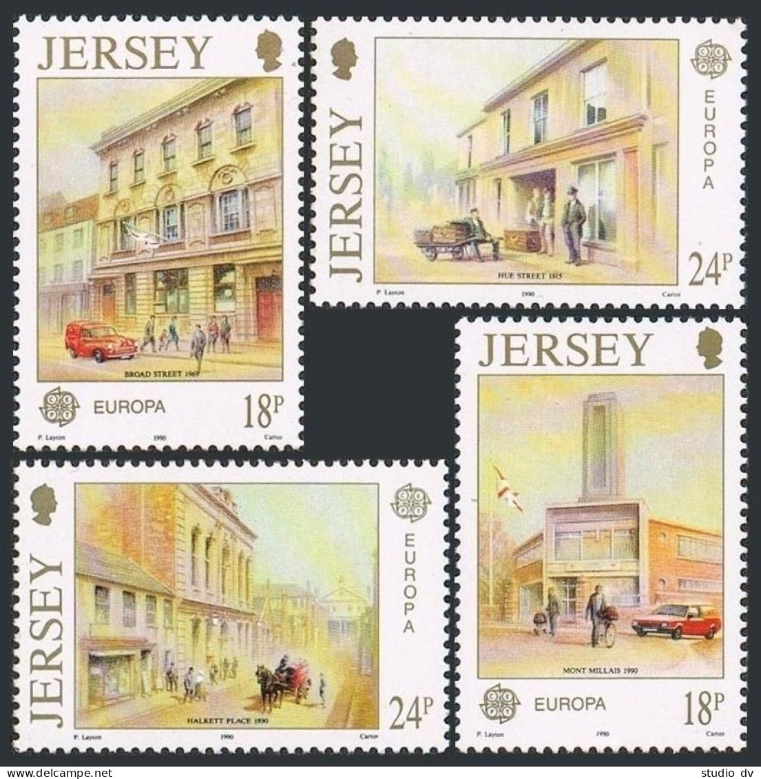 Jersey 532-535, MNH. Michel 508-511. EUROPE CEPT-1990. Post Offices. - Jersey