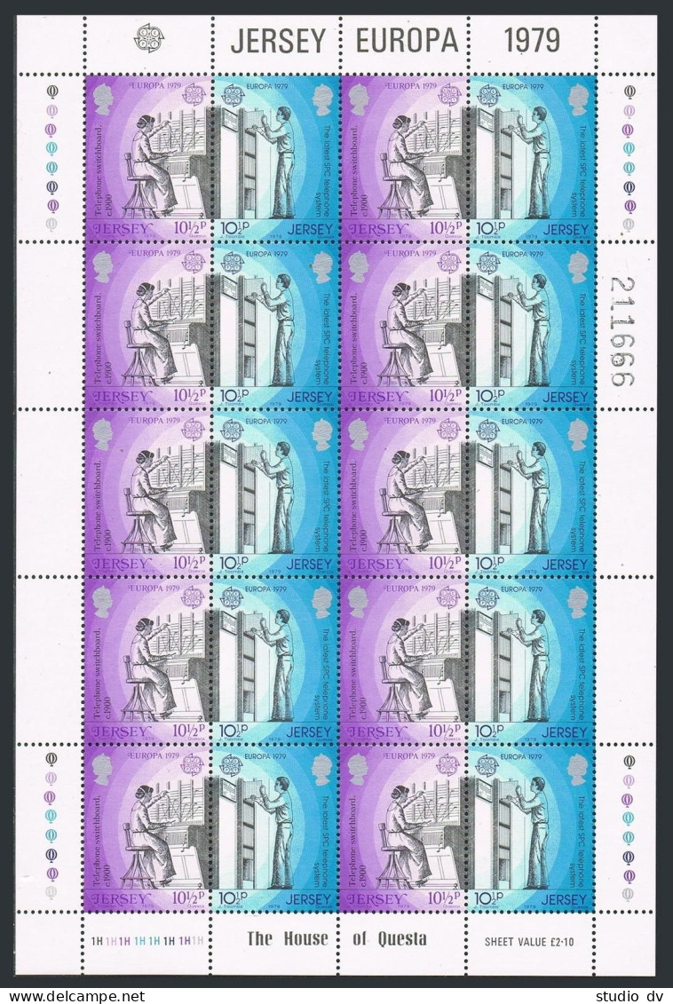 Jersey 202-205a Sheets,MNH.Michel 192-195. EUROPE CEPT-1979.Telecommunications. - Jersey