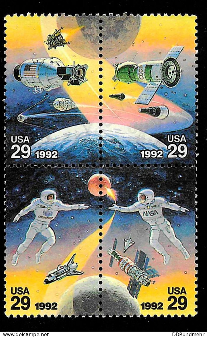 1992 Space  Michel US 2235-2238 Stamp Number US 2634a Yvert Et Tellier US 2017-2020 Used - Gebraucht