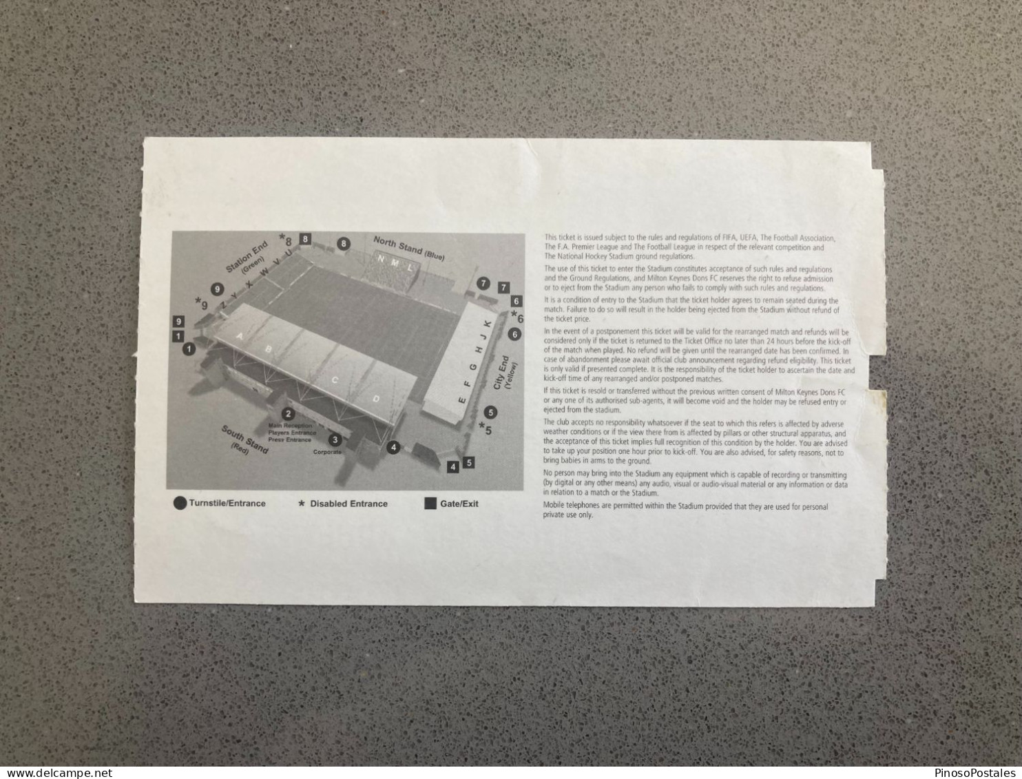 Milton Keynes Dons V Blackpool 2004-05 Match Ticket - Tickets D'entrée