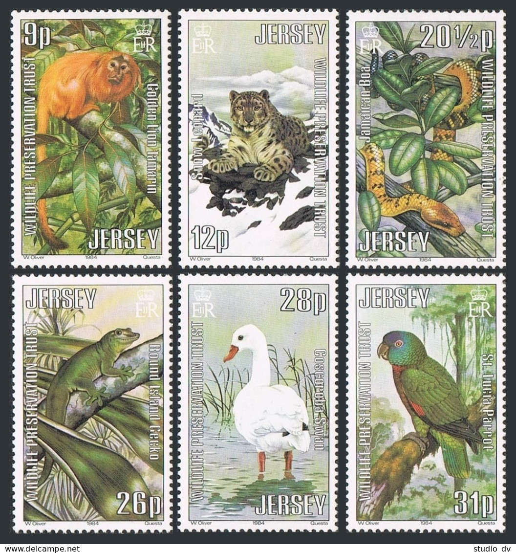 Jersey 320-325, MNH. Mi 314-319. 1984. Lion Tamarin, Snow Leopard, Boa, Parrot, - Jersey