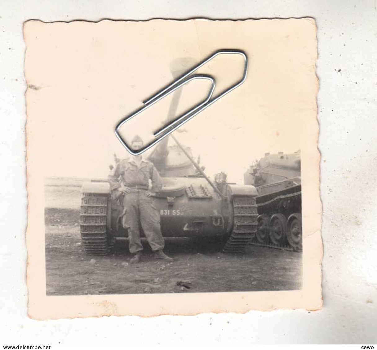 PHOTO CHAR TANK AMX 13 DU 4 Ieme RI EL HAJEB 1957 - Krieg, Militär