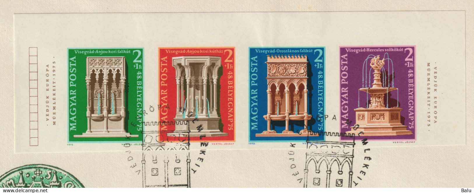 Ungarn 1975 Michel Nr. 3060-63 B FDC Mit ESST, Michel 150,-€, 3 Scans, Denkmalschutzjahr - FDC