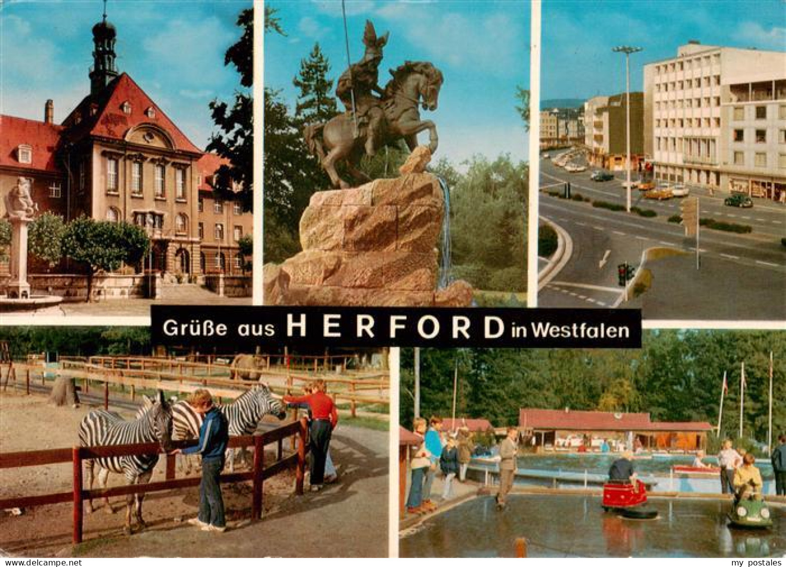 73927251 Herford Rathaus Wittekind Denkmal Berliner Strasse Tierpark Mit Kinders - Herford