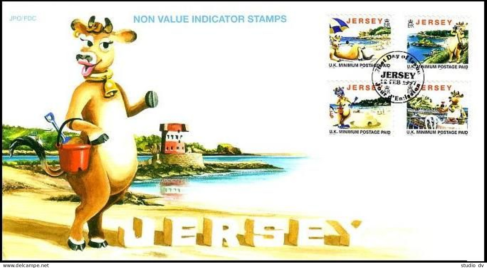 Jersey  786-789 Self-adhessive FDC. Non-value Indicators,1997.Cows. - Jersey