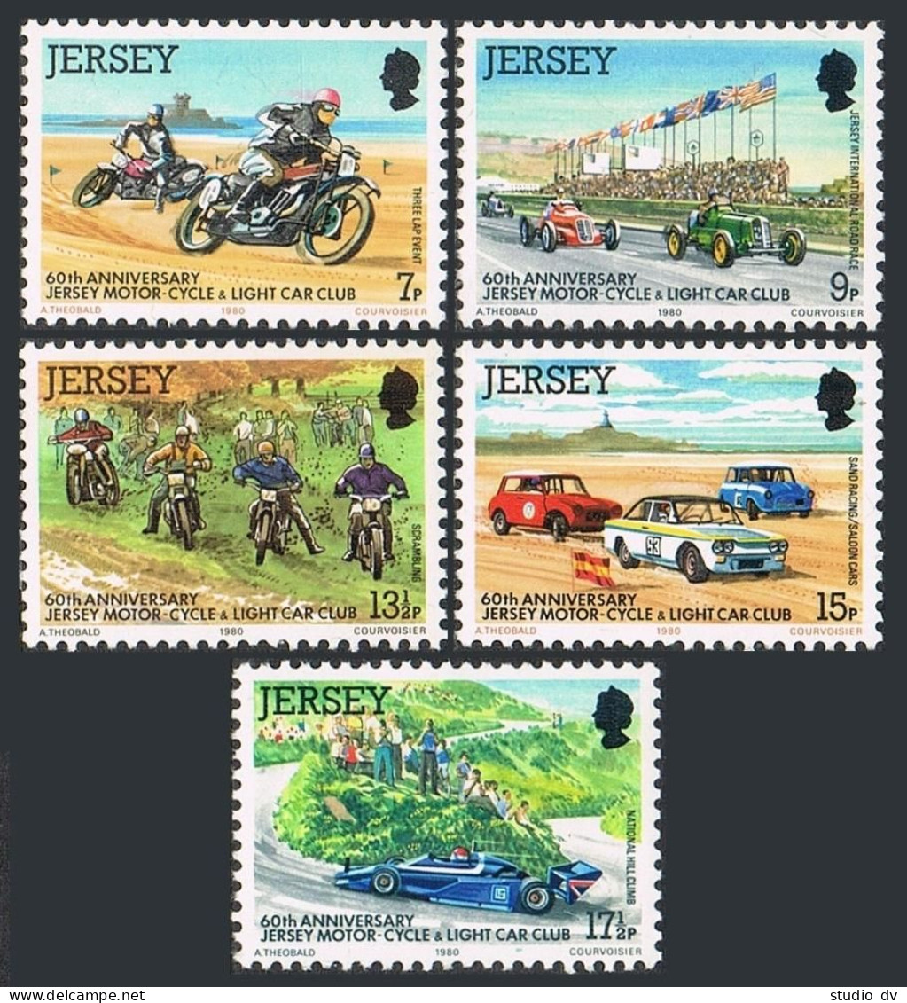 Jersey 231-235, MNH. Mi 223-227. Motorcycle And Light Car Club, 60th Ann. 1980. - Jersey