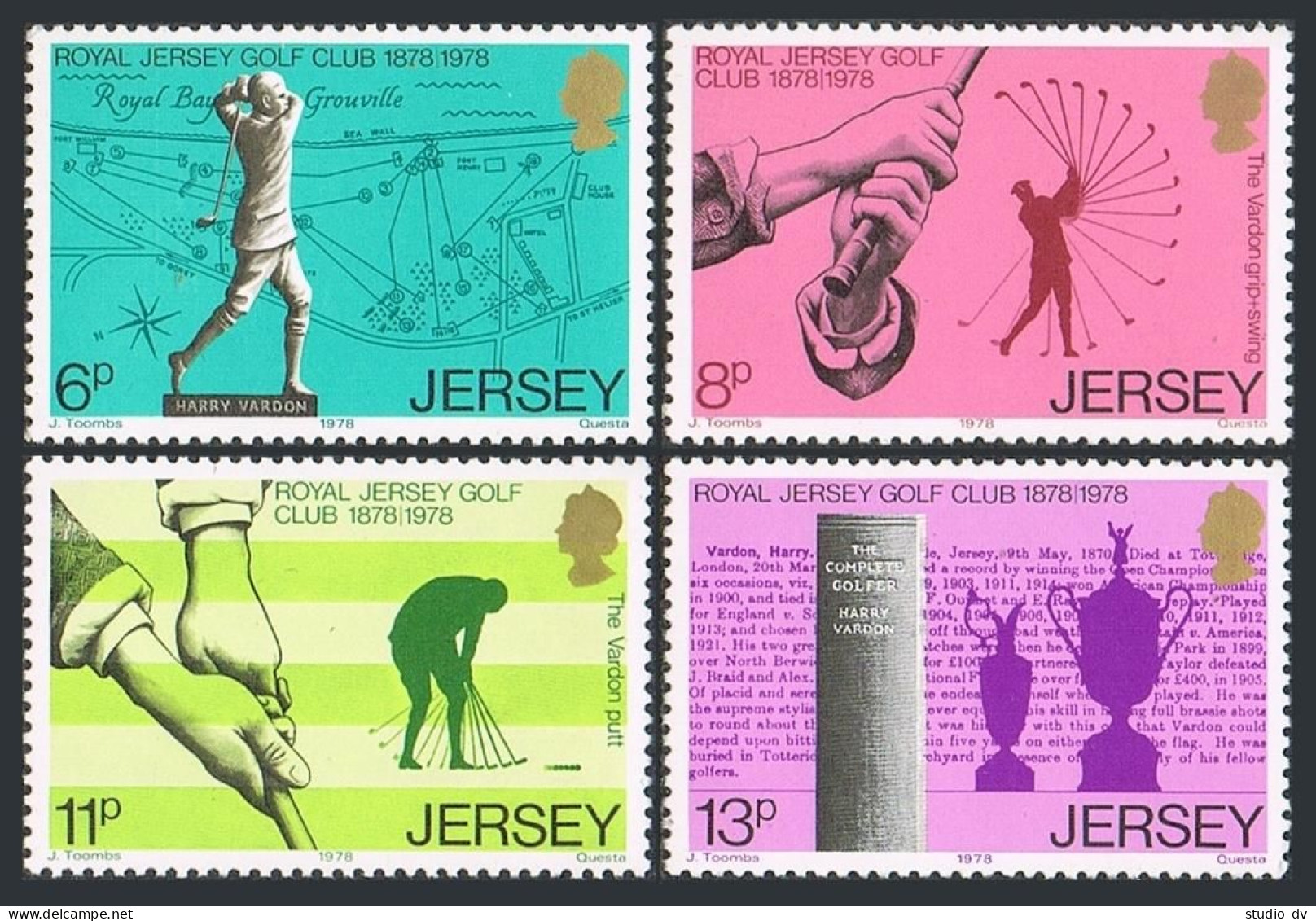 Jersey 183-186, MNH. Mi 173-176. Royal Jersey Golf Club,100, 1978. Harry Vardon. - Jersey