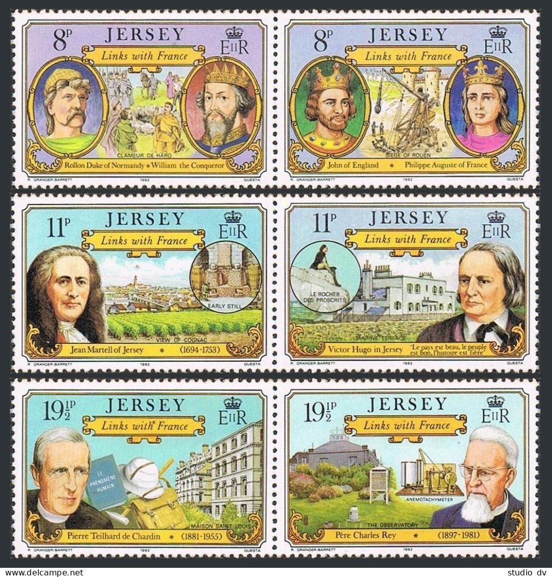 Jersey 289-294 Pairs, MNH. Michel 282-287. Links With France, 1982. Kings. - Jersey