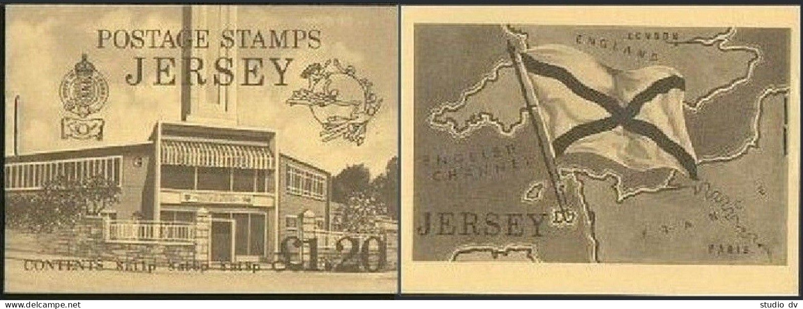 Jersey 138b/142a Booklet,MNH. 1978. Arms Of Trinity,Zoo Park,Tower,Church.UPU. - Jersey