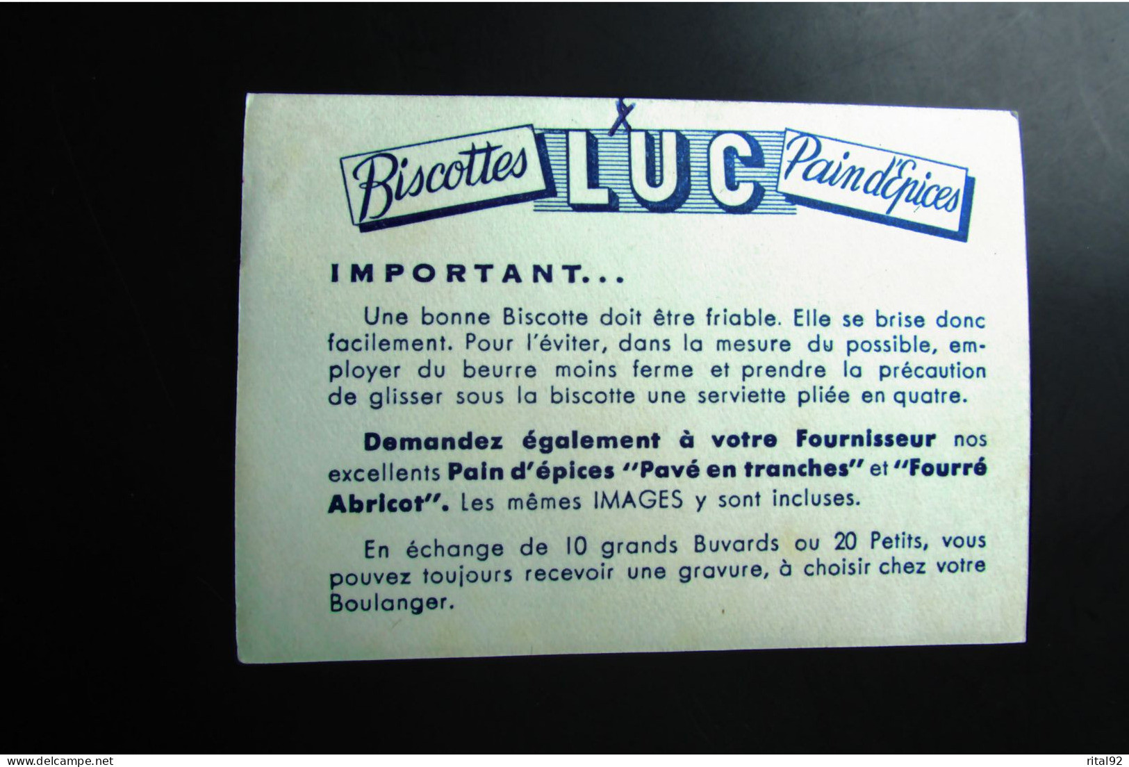 Chromo/image "Biscottes - Pain D'épices St LUC" - Série D'images à Collectionner - Sammelbilderalben & Katalogue