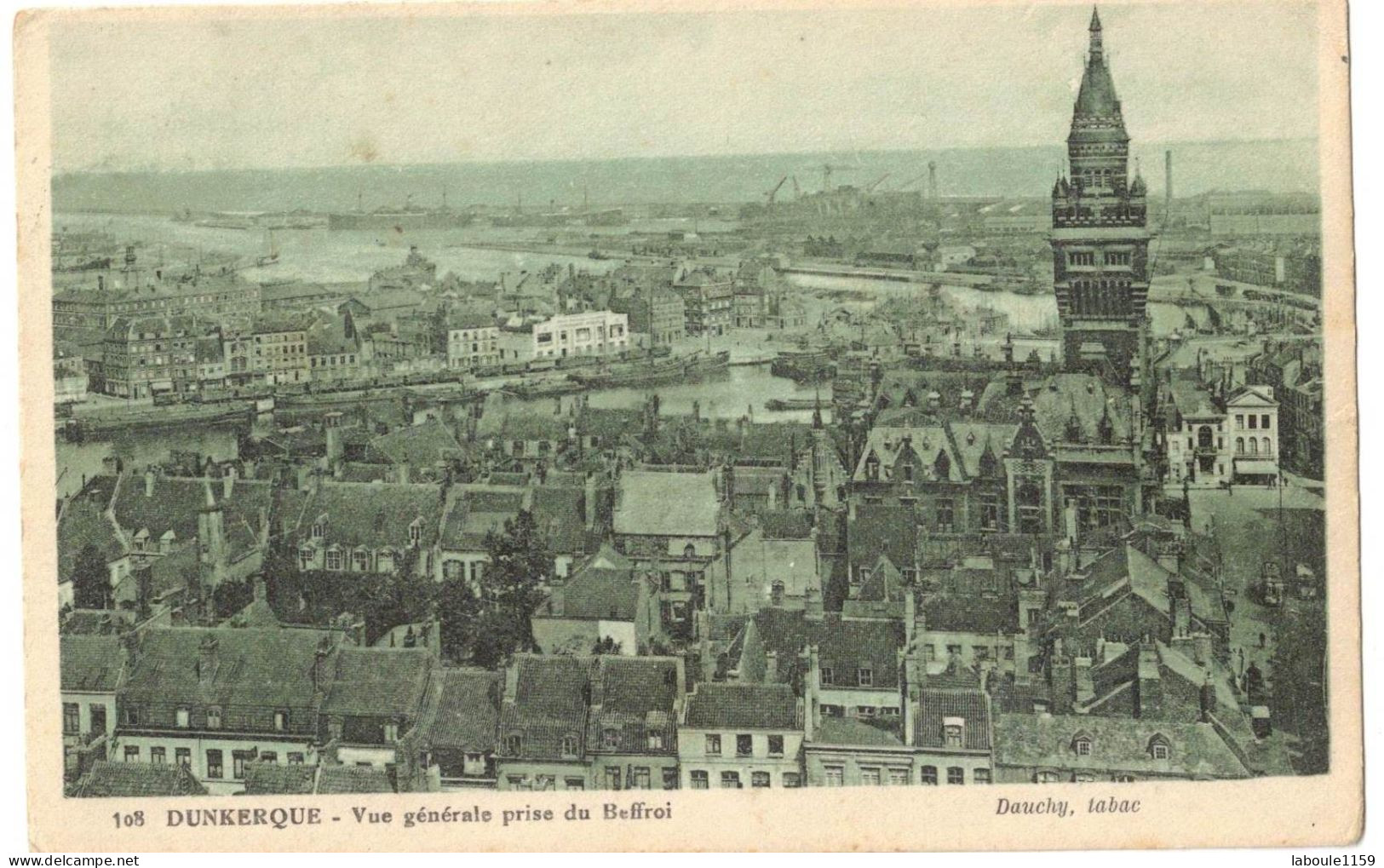 NORD DUNKERQUE : VUE GENERALE PRISE DU BEFFROI - EDITION COLORISEE DAUCHY TABAC - CIRCULEE VERS DOULAINCOURT EN 1926 - Dunkerque