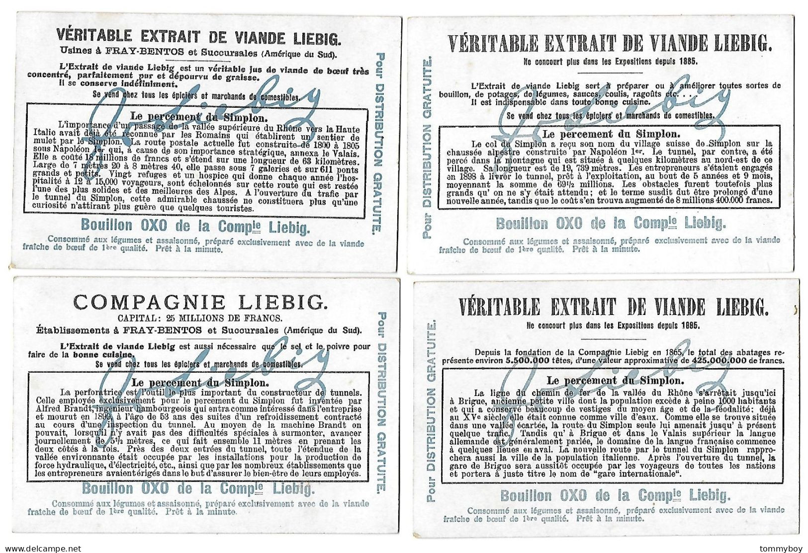 S 870, Liebig 6 Cards, Le Percement Du Tunnel Du Simplon (some Spots) (ref B23) - Liebig
