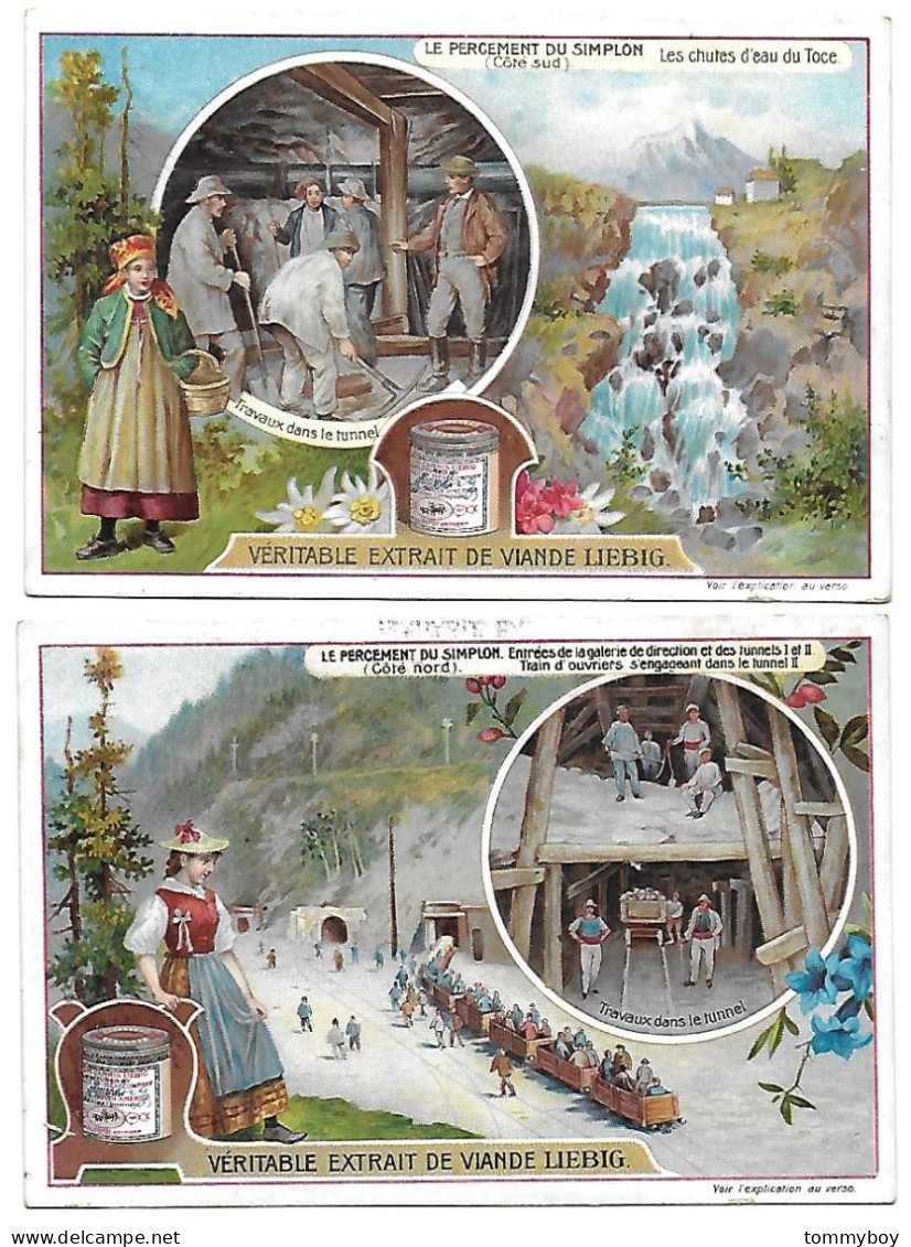 S 870, Liebig 6 Cards, Le Percement Du Tunnel Du Simplon (some Spots) (ref B23) - Liebig