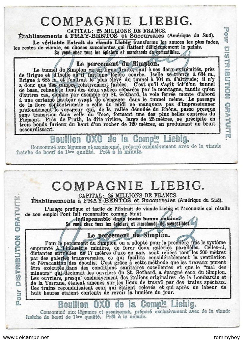 S 870, Liebig 6 Cards, Le Percement Du Tunnel Du Simplon (some Spots) (ref B23) - Liebig