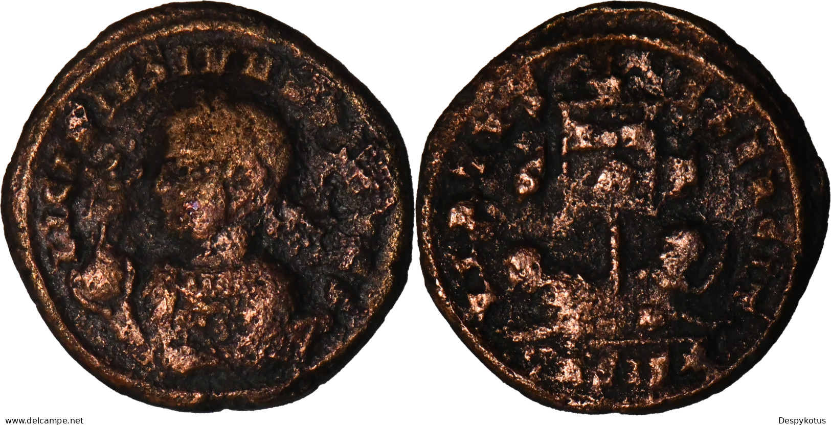 ROME - Nummus - LICINIUS II - 320 AD - VIRTVS EXERCIT - Captifs Et Enseigne - Siscia - Très Rare R3 - RIC 115 - 19-100 - El Imperio Christiano (307 / 363)