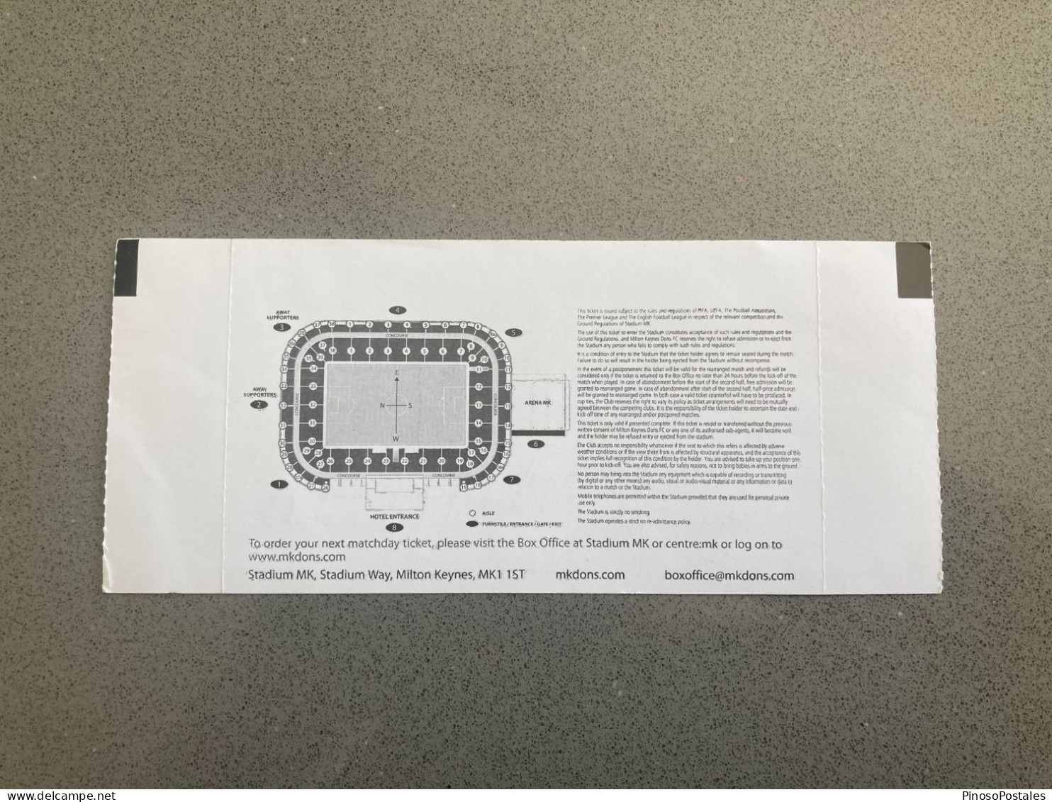 Milton Keynes Dons V Gillingham 2016-17 Match Ticket - Tickets D'entrée