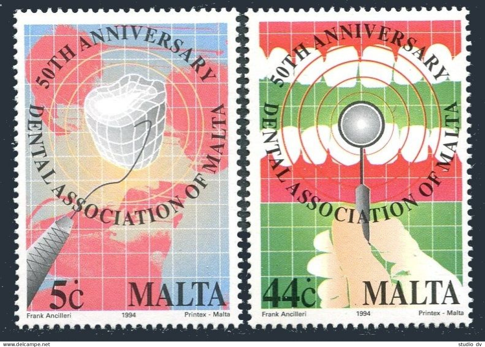 Malta 827-828, MNH. Michel 924-925. Dental Association Of Malta, 50th Ann. 1994 - Malte