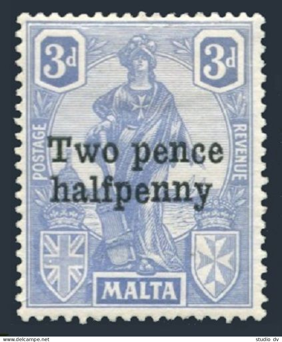 Malta 115,lightly Hinged.Mi 97. Allegory Malta Surcharged With New Value,1925. - Malta