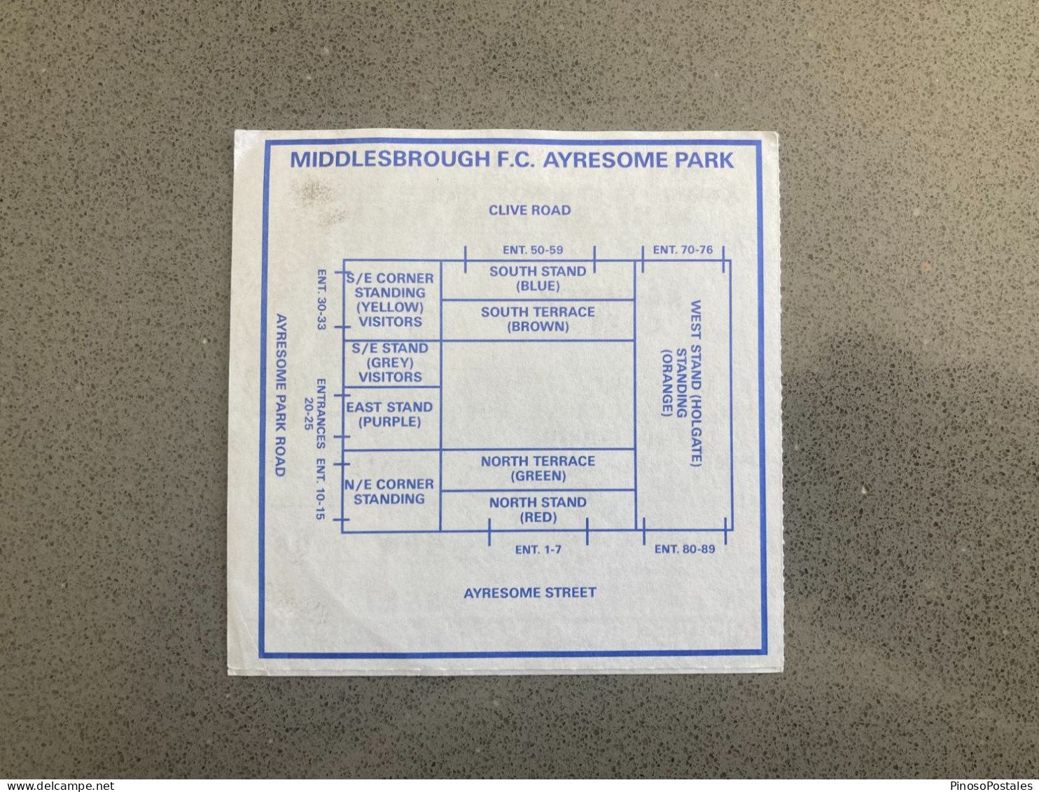 Middlesbrough V Norwich City 1990-91 Match Ticket - Tickets D'entrée