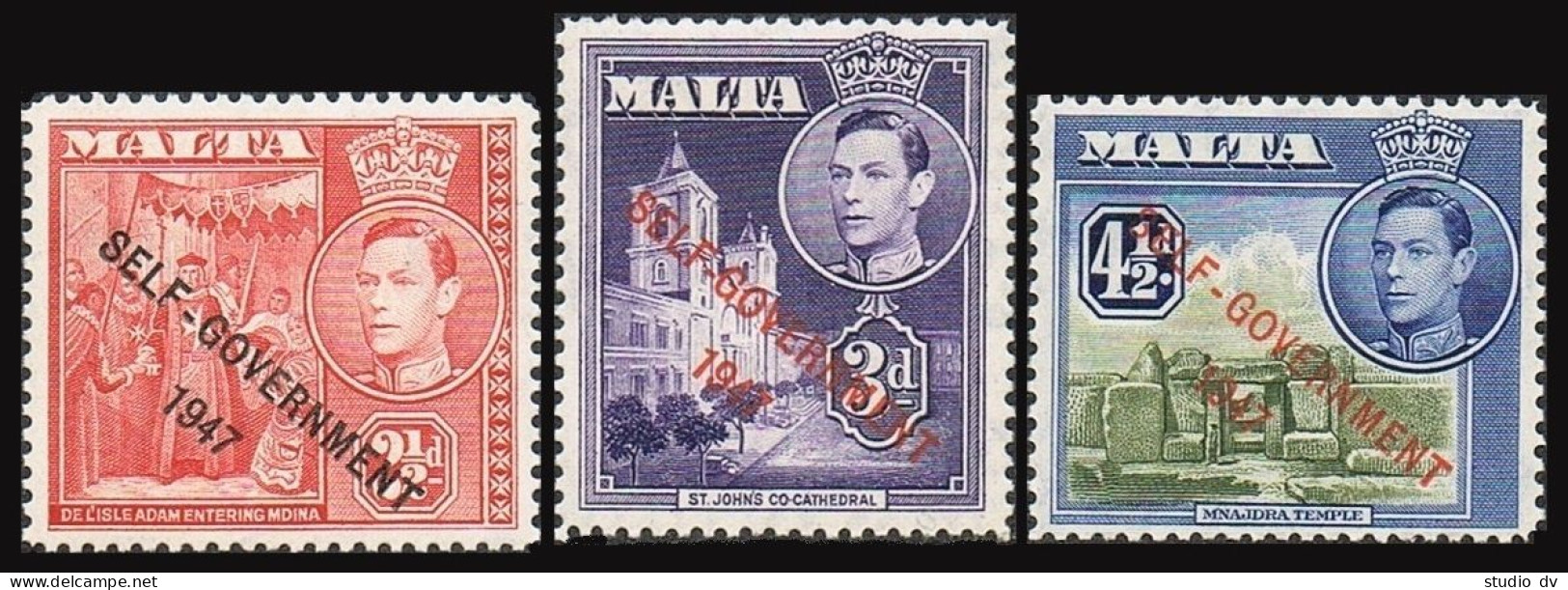 Malta 238-240,MNH.Mi 229-231. George VI, 1953. De L'Isle Adam Entering Mdina,  - Malta