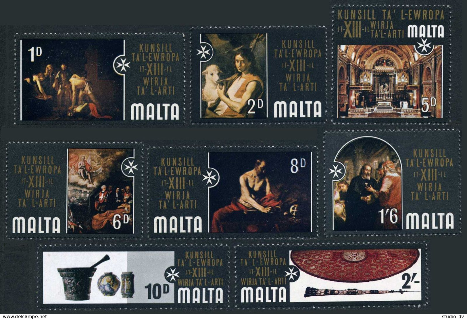 Malta 409-416 Bl./4,MNH.Mi 401-408. Europe Art Exhibition,Order St John In Malta - Malte