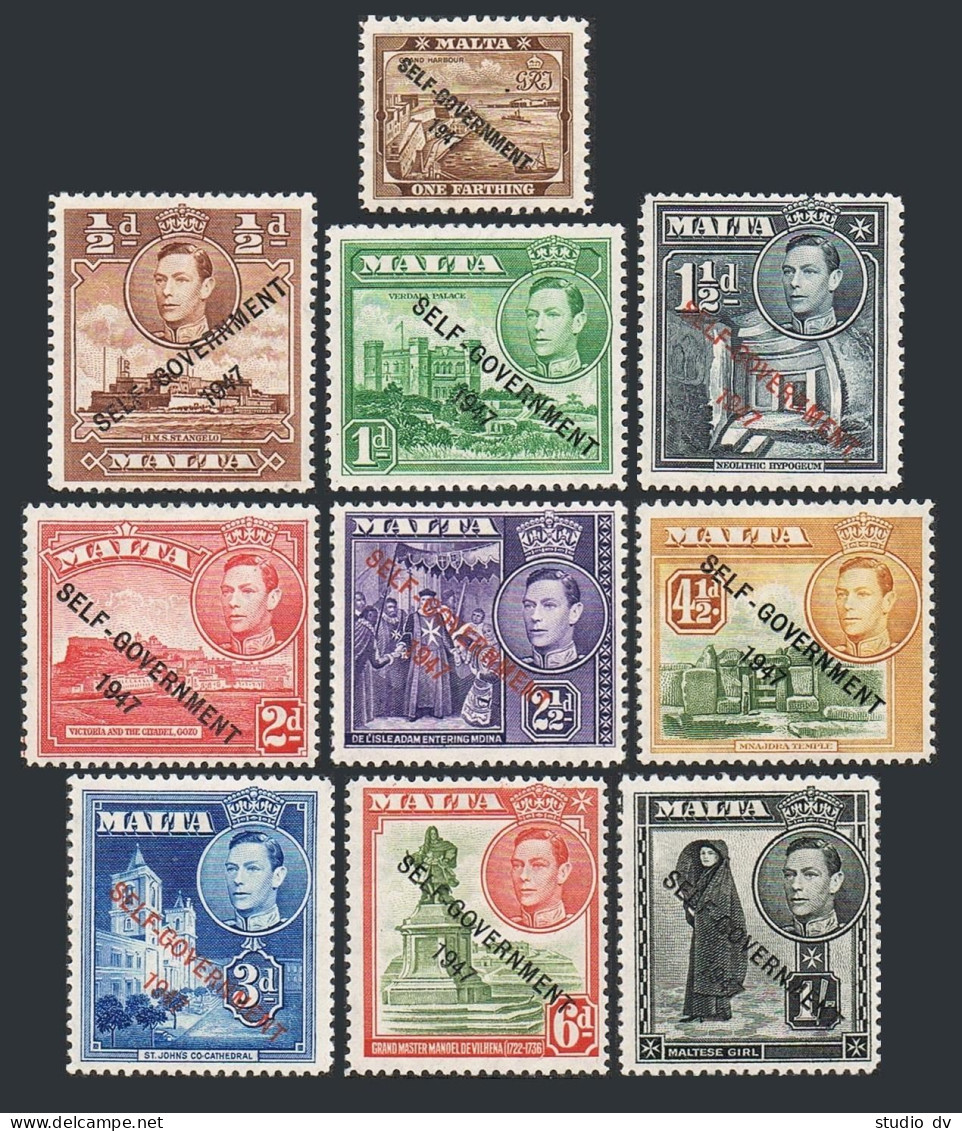 Malta 208-217,lightly Hinged. George VI,1948.Views:Harbor,Palaces,Cathedral, - Malte