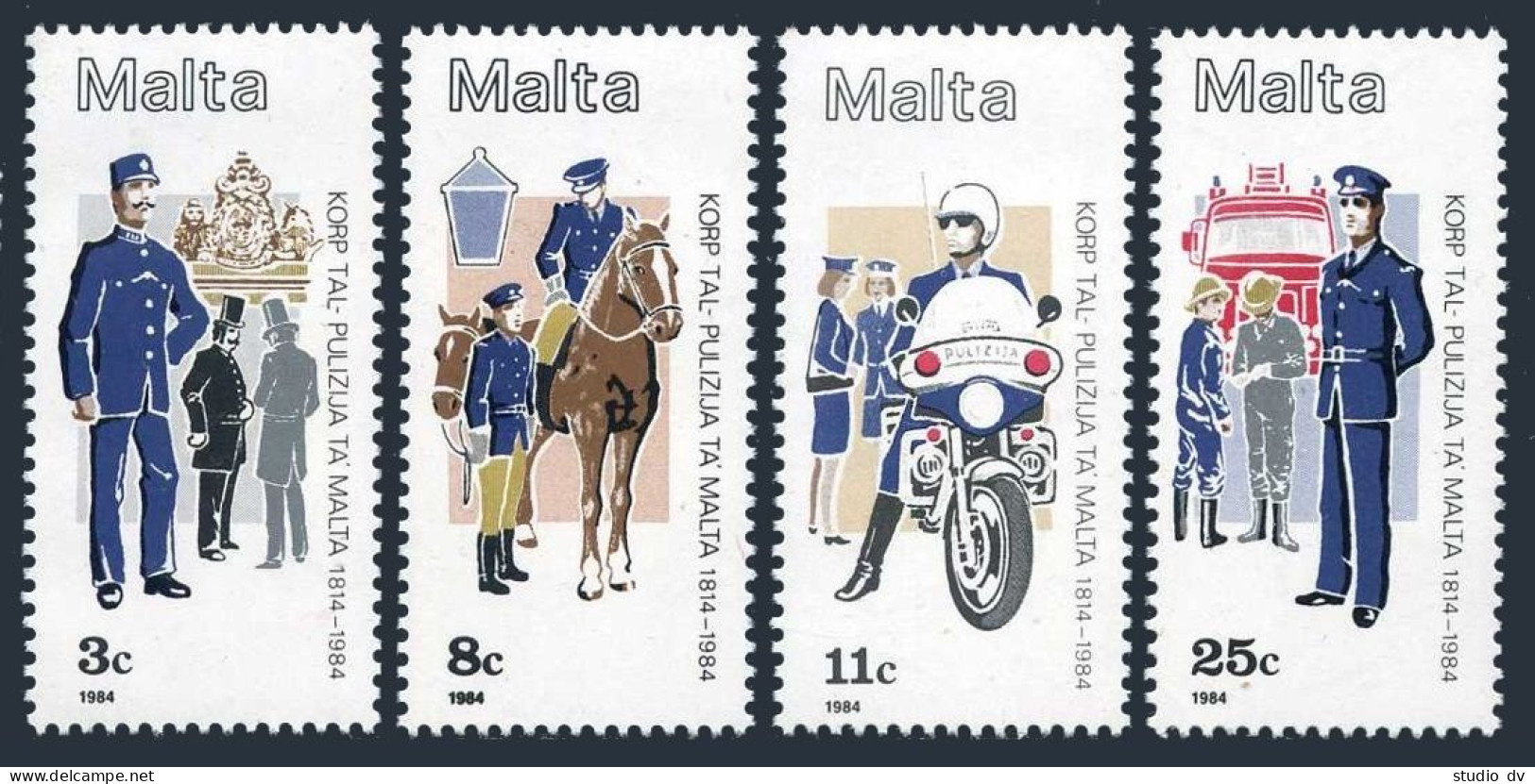 Malta 643-646,MNH.Michel 706-709. Police Force-170,1984.Uniforms. - Malta