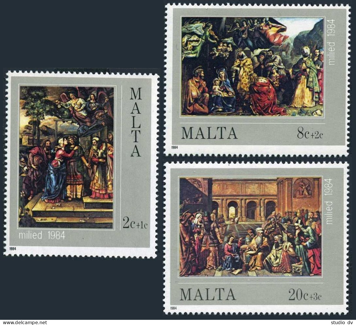 Malta B51-B53, MNH. Michel 713-715. Christmas 1984. Peter-Paul Caruana. - Malte