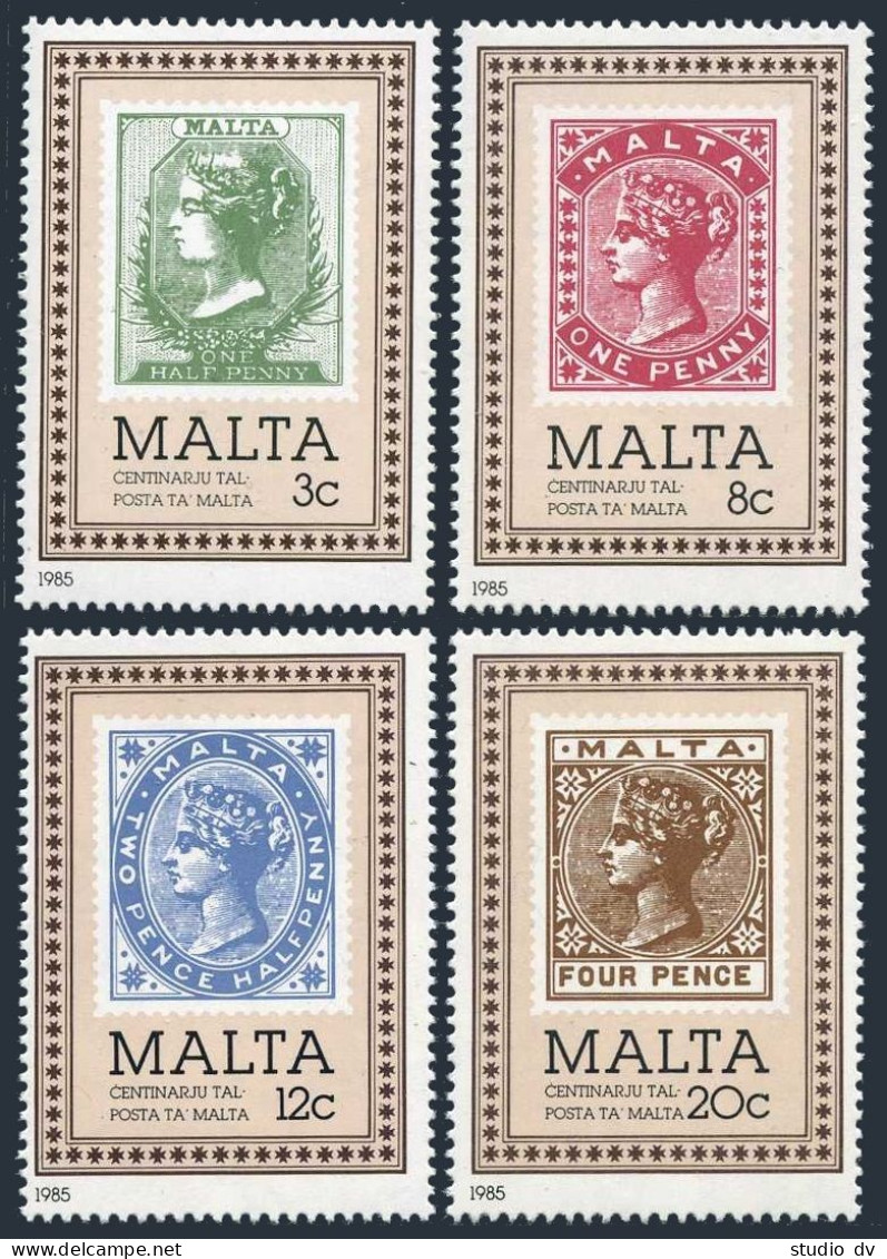 Malta 653-636,656a,  MNH. Michel 719-722, Bl.8. Malta Post Office-100, 1985. - Malte