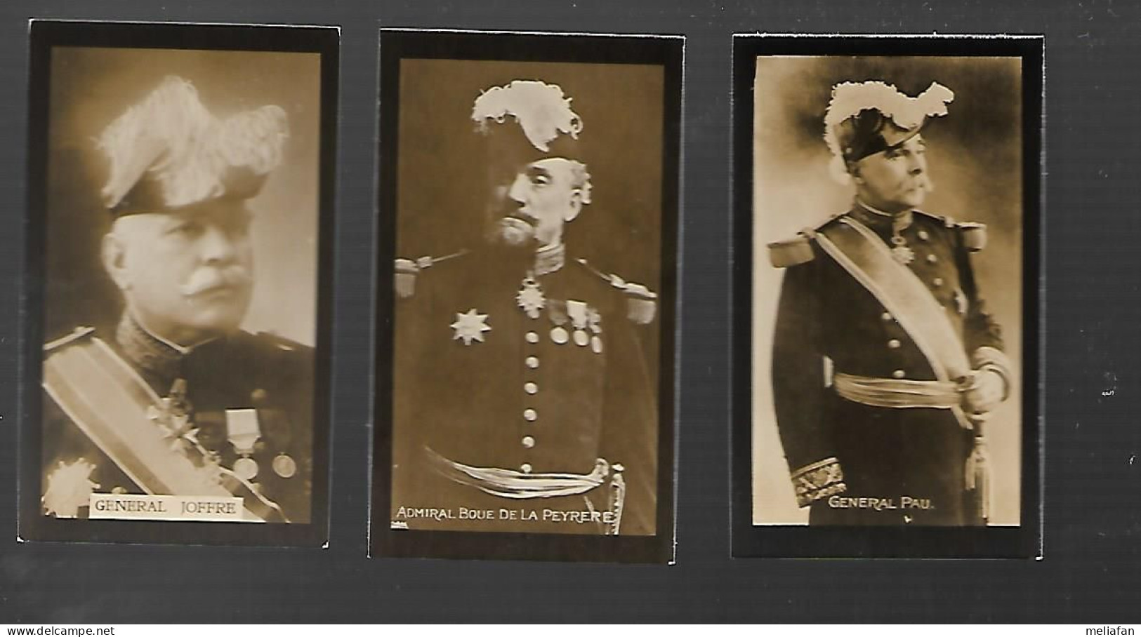 W585 - CARTES CIGARETTES MAJOR DRAPKIN - GENERAL PAU - GENERAL JOFFRE - AMIRAL BOUE DE LA PEYRERE - Otras Marcas