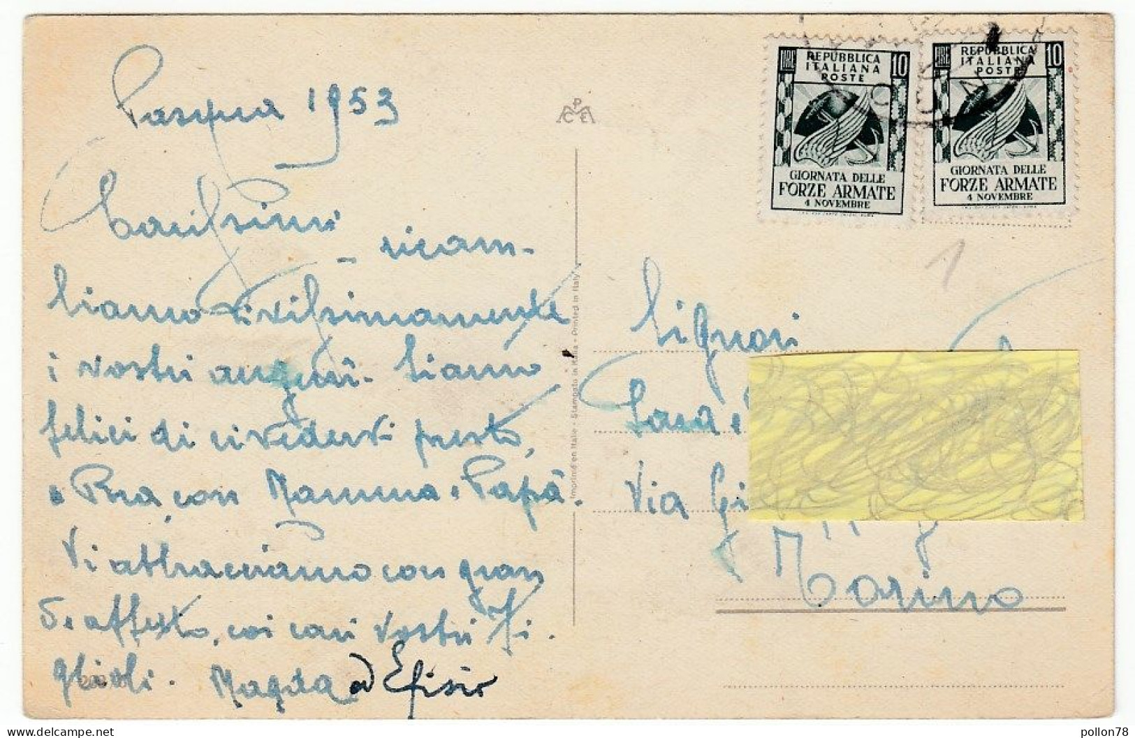 BUONA PASQUA - BAMBINA CON PASTORELLO - 1953 - Profili Dorati - Vedi Retro - Formato Piccolo - Ostern