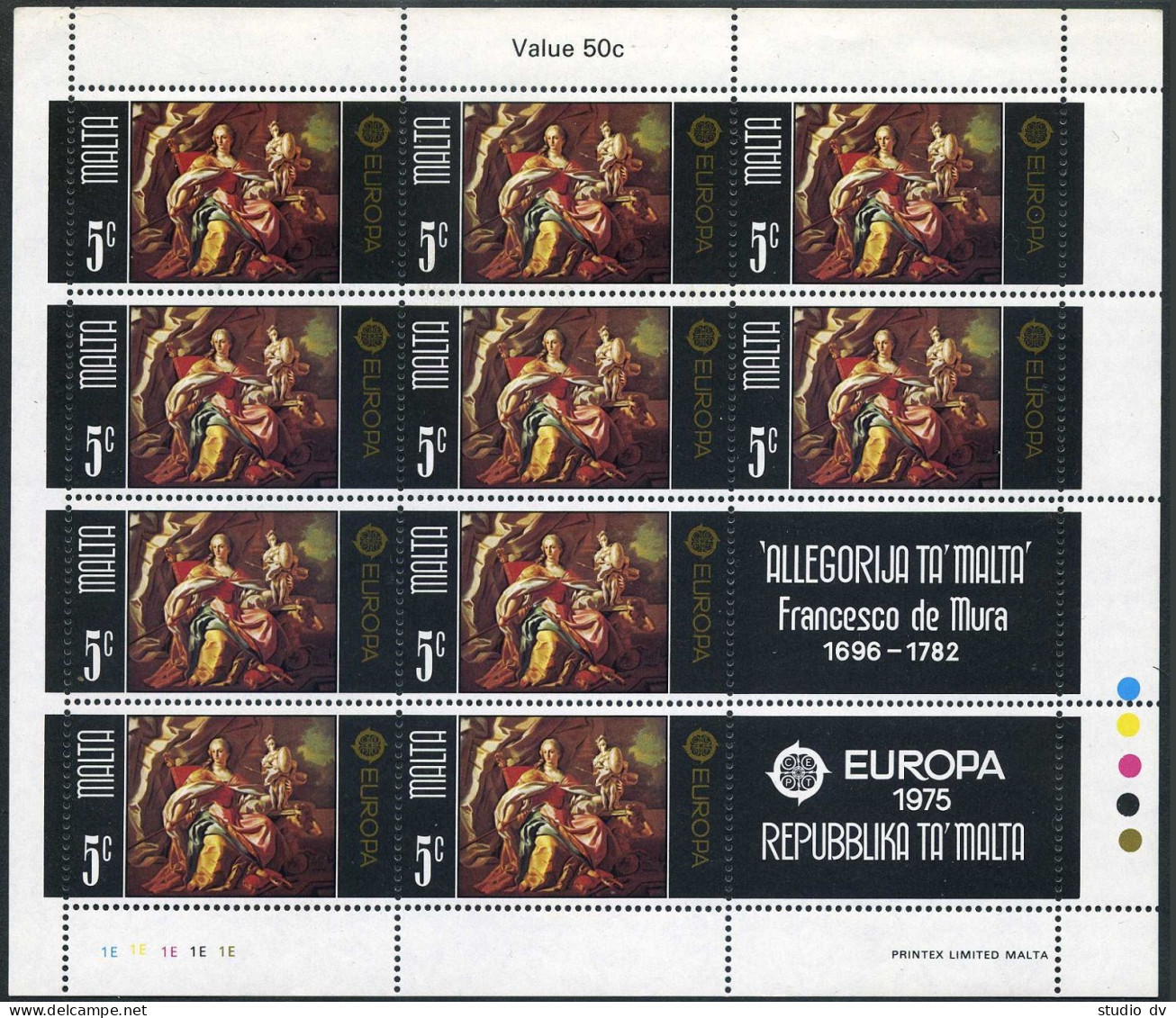 Malta 495-496 Sheets,MNH.Michel 512-513 Klb. EUROPE CEPT-1975.Paintings. - Malta