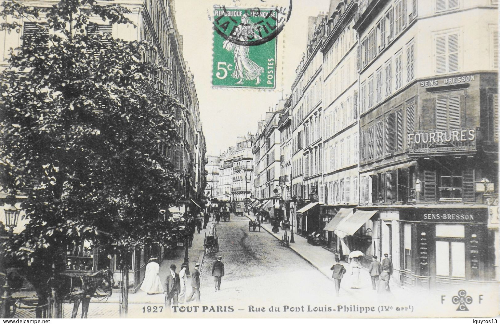 CPA. [75] > TOUT PARIS > N° 1927 - Rue Du Pont Louis Philippe - (IVe Arrt.) - 1909 - Coll. F. Fleury - TBE - Distretto: 04