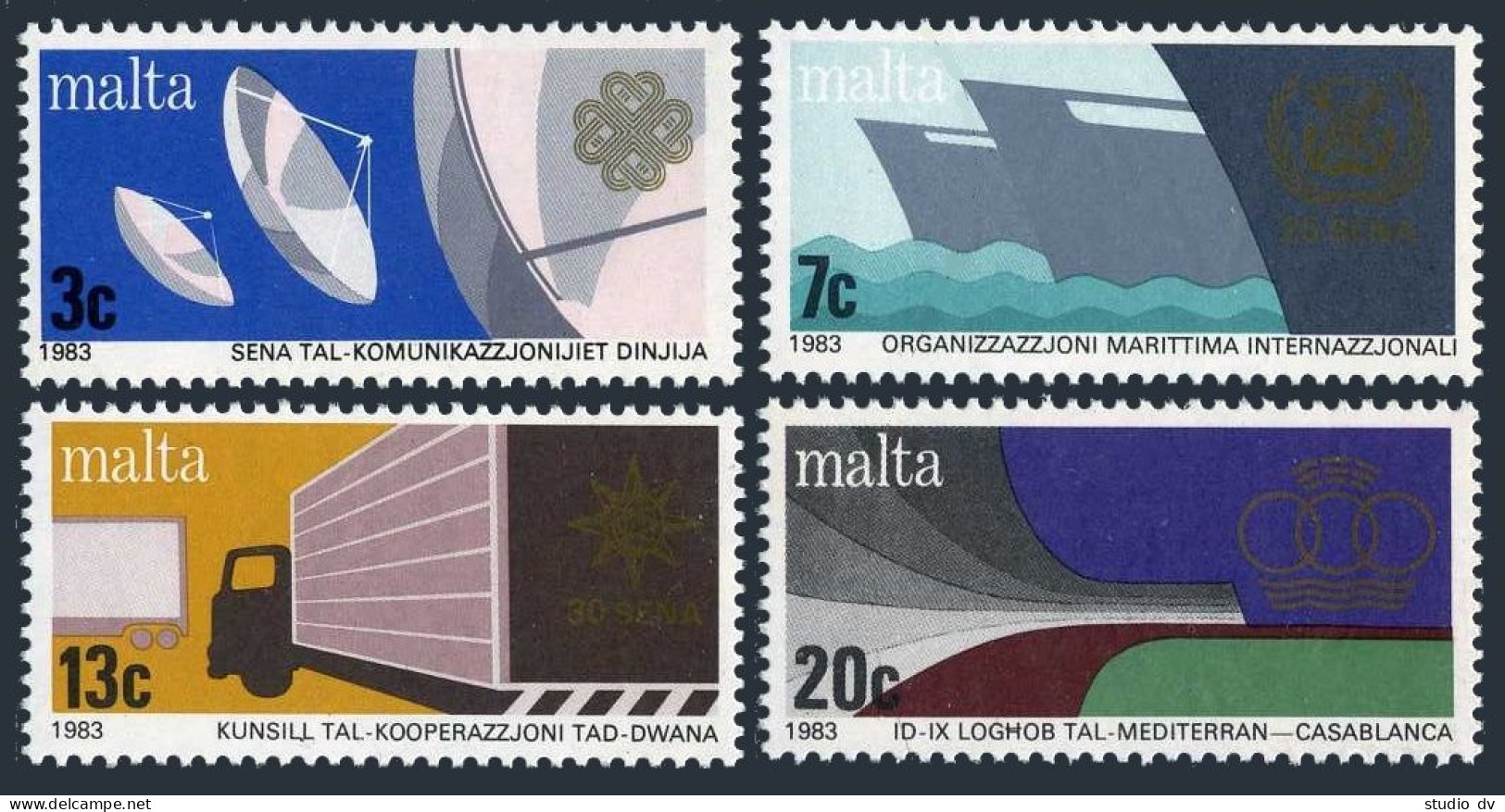 Malta 629-632, MNH. Mi 682-685. World Communications Year WCY-1983. Ship, Truck, - Malta