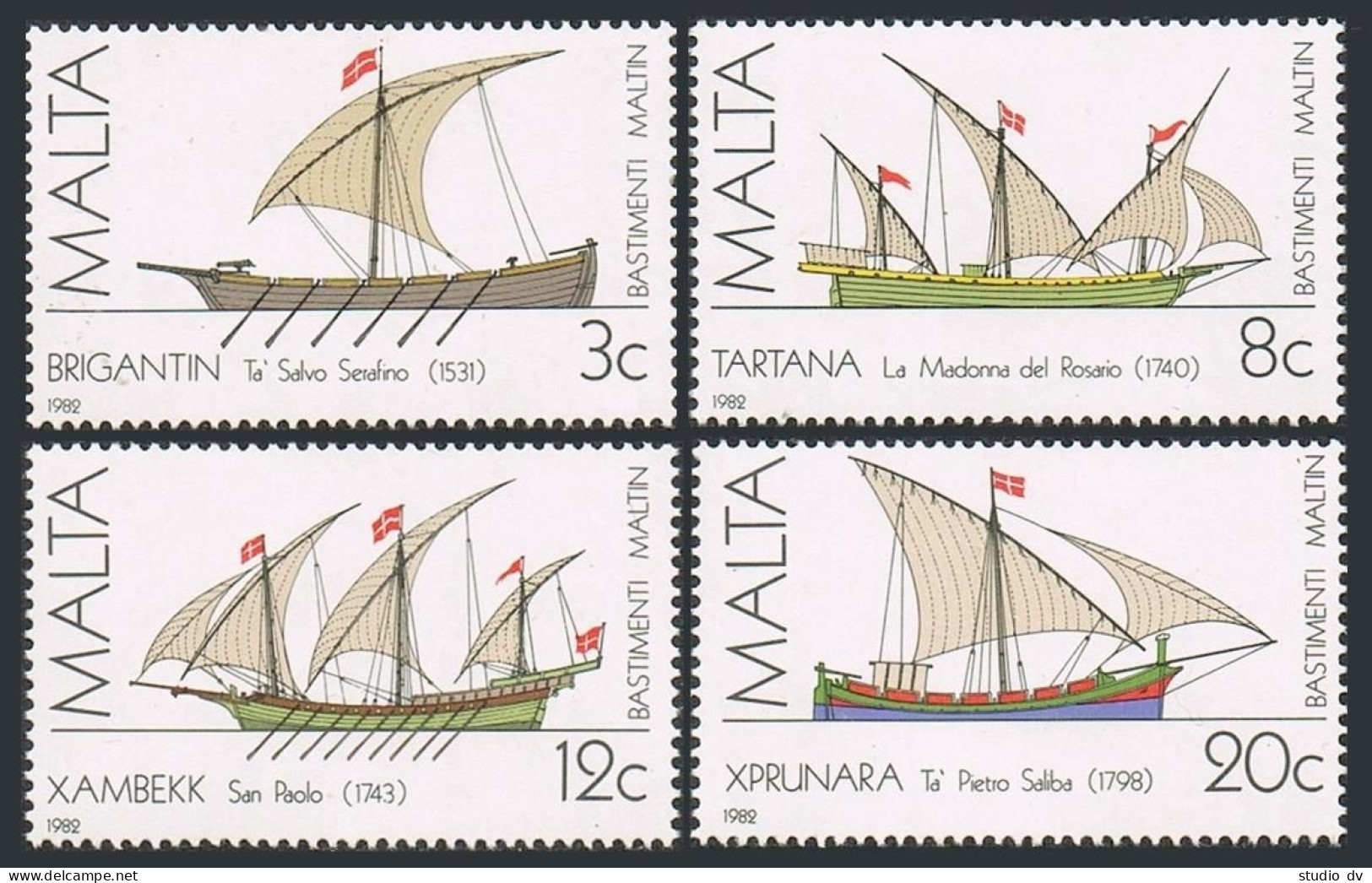 Malta 619-619C,MNH.Michel 669-672. Brigantine,Tartana,Xebec,Speronara.1982. - Malte