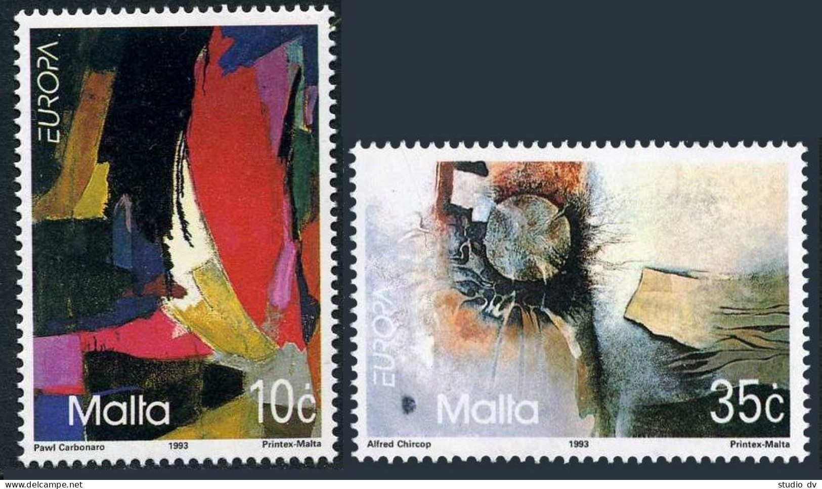 Malta 813-814, MNH. Michel 904-905. EUROPE CEPT-1993. Contemporary Art. - Malte
