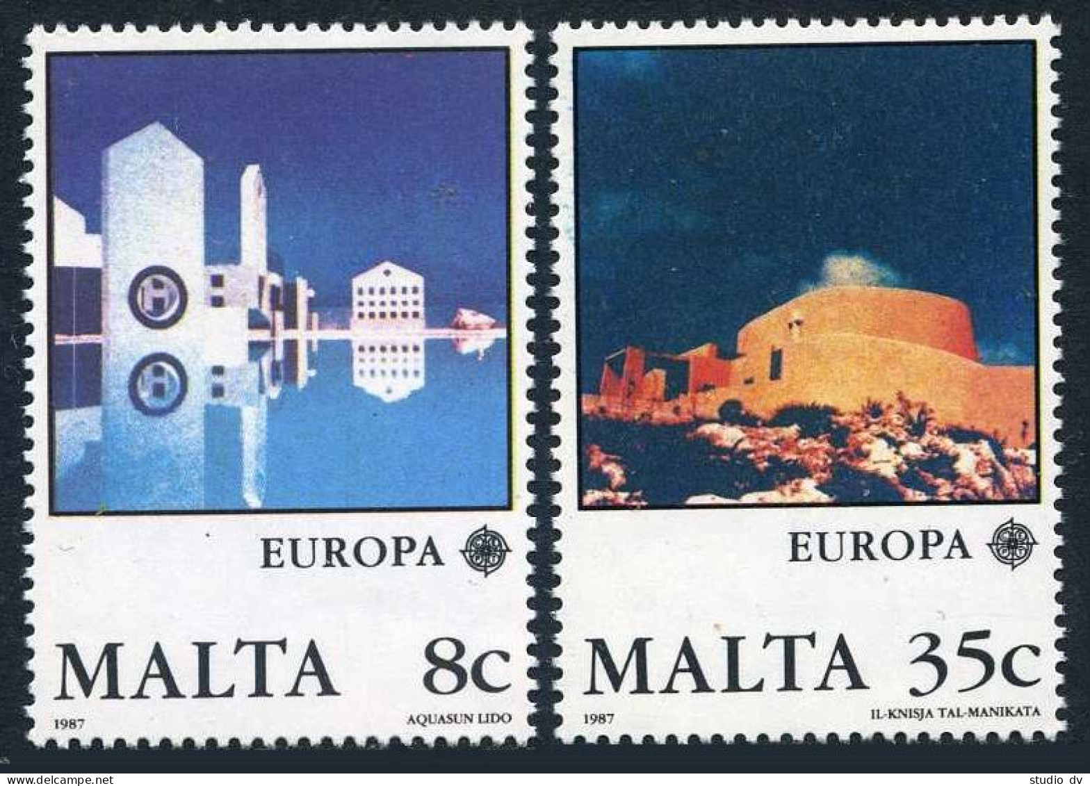 Malta 694-695, MNH. Michel 766-767. EUROPE CEPT-1987. Modern Architecture. - Malte