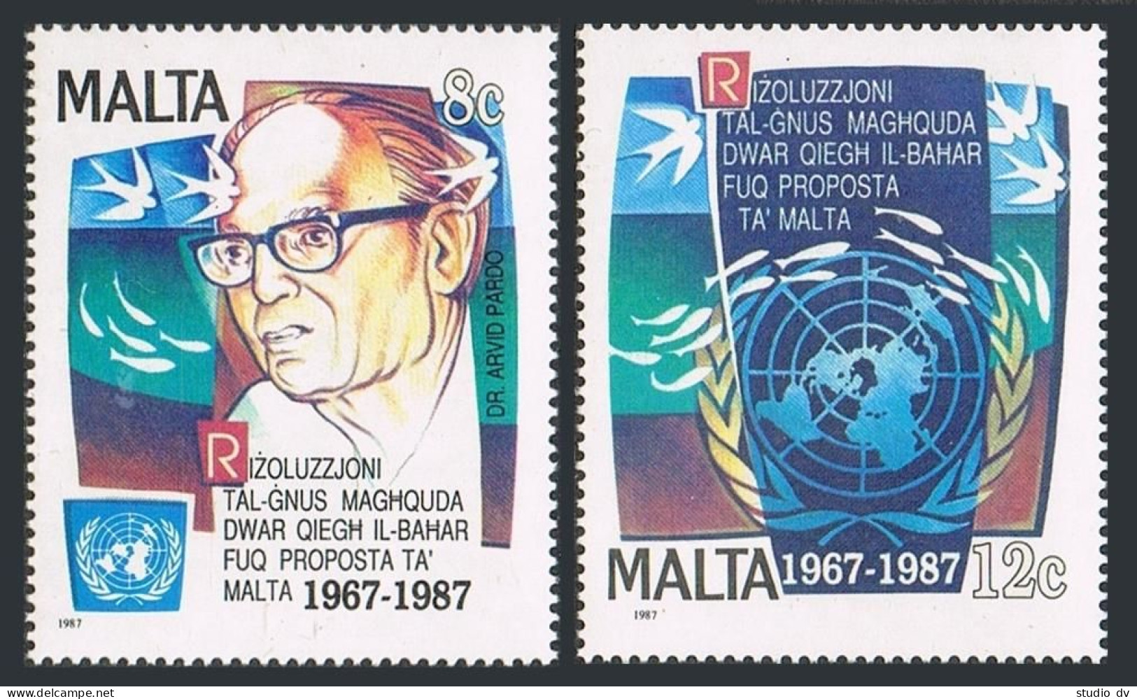 Malta 707-708,709, MNH. Mi 782-783,Bl.10. Peaceful Use Of Marine Resources. 1987 - Malte