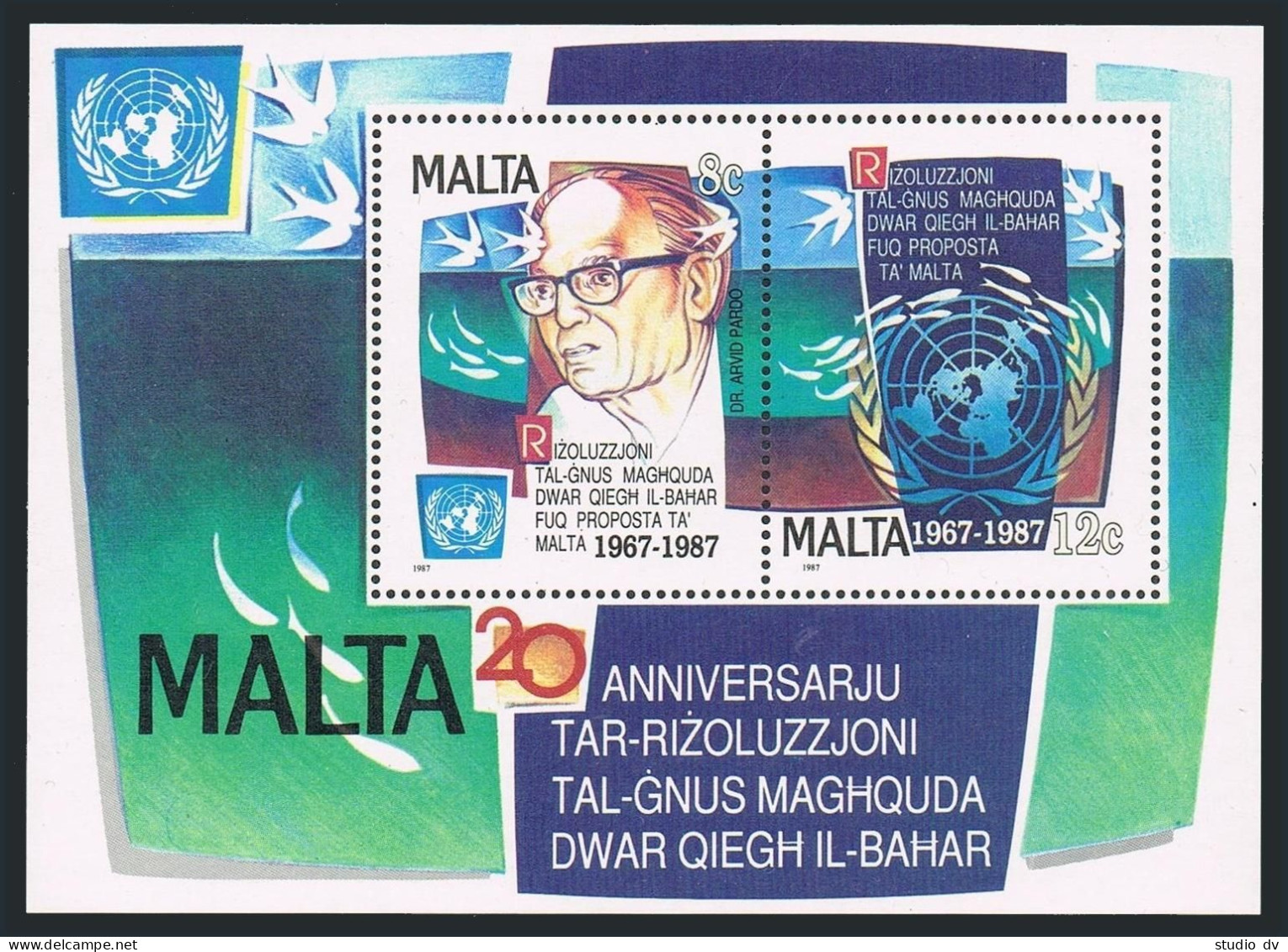 Malta 707-708,709, MNH. Mi 782-783,Bl.10. Peaceful Use Of Marine Resources. 1987 - Malta