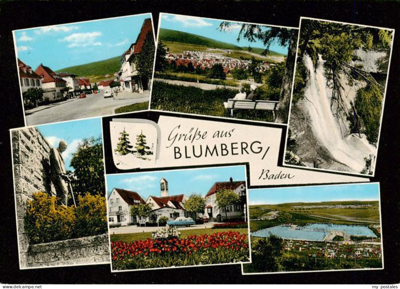 73926968 Blumberg__Baden Ortspartien Brunnen Kirche Schwimmbad Wasserfall - Sonstige & Ohne Zuordnung