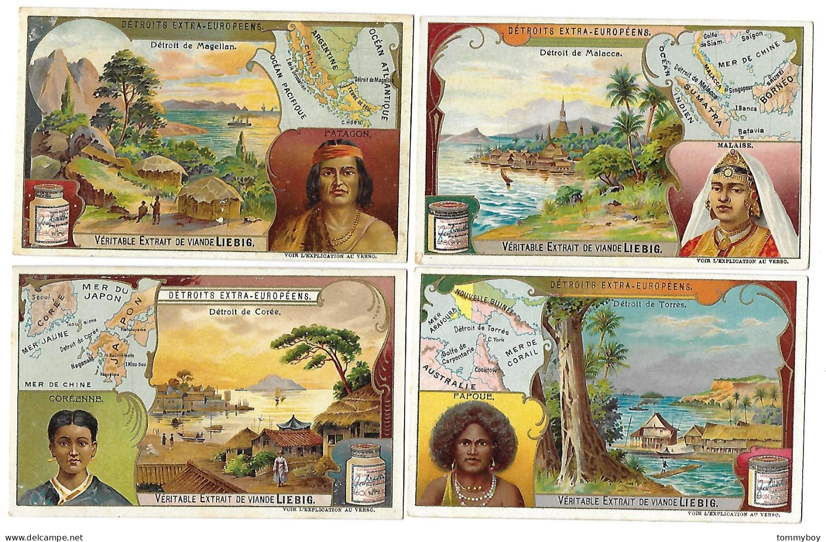 S 868, Liebig 6 Cards, Détroits Extra-Européens (ref B23) - Liebig