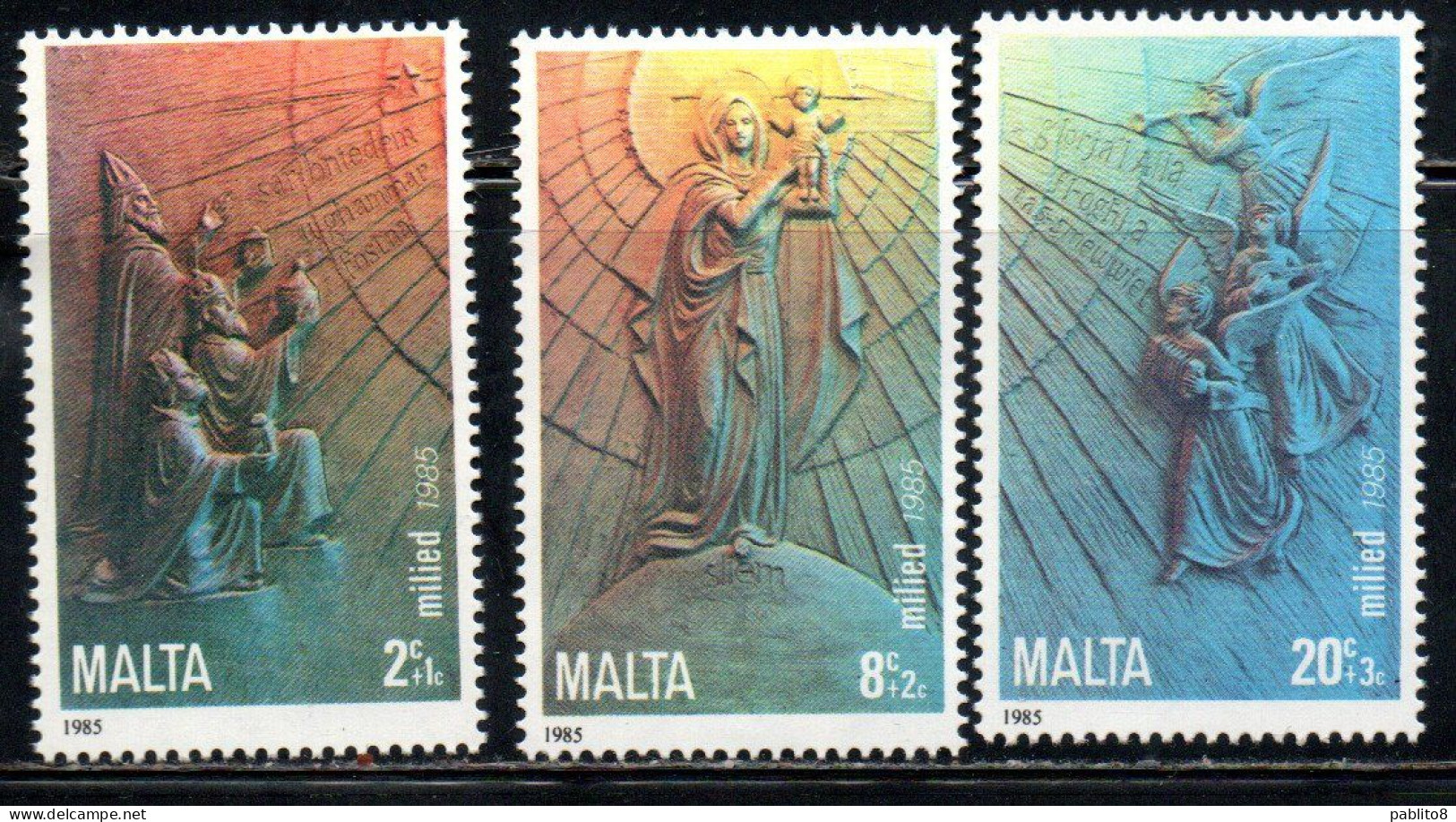 MALTA 1985 CHRISTMAS NATALE NOEL WEIHNACHTEN NAVIDAD NATAL COMPLETE SET SERIE COMPLETA MNH - Malta