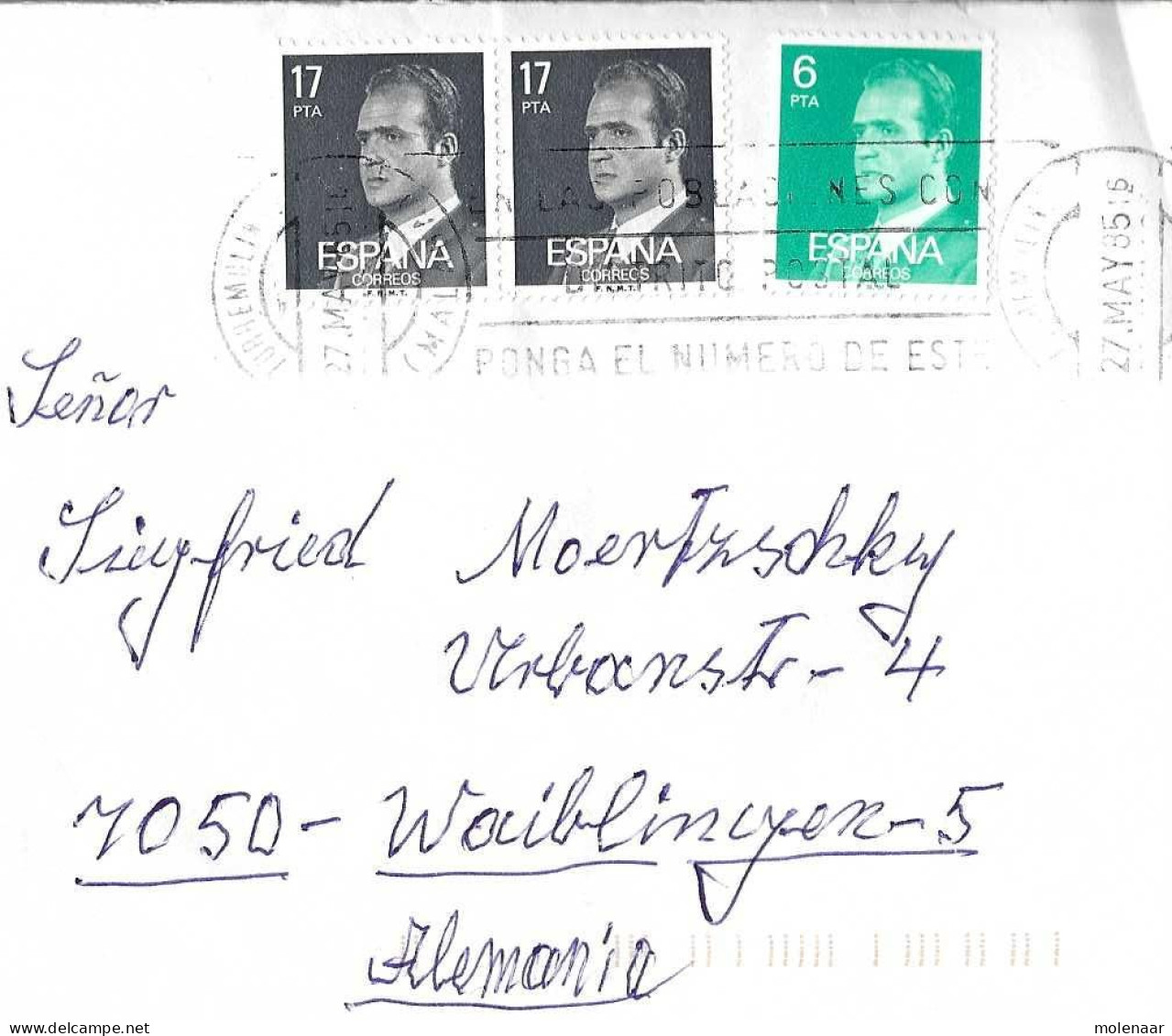 Postzegels > Europa > Spanje > 1931-… > 1981-1990 >brief Uit 1985 Met 3 Postzegels  (16990) - Storia Postale