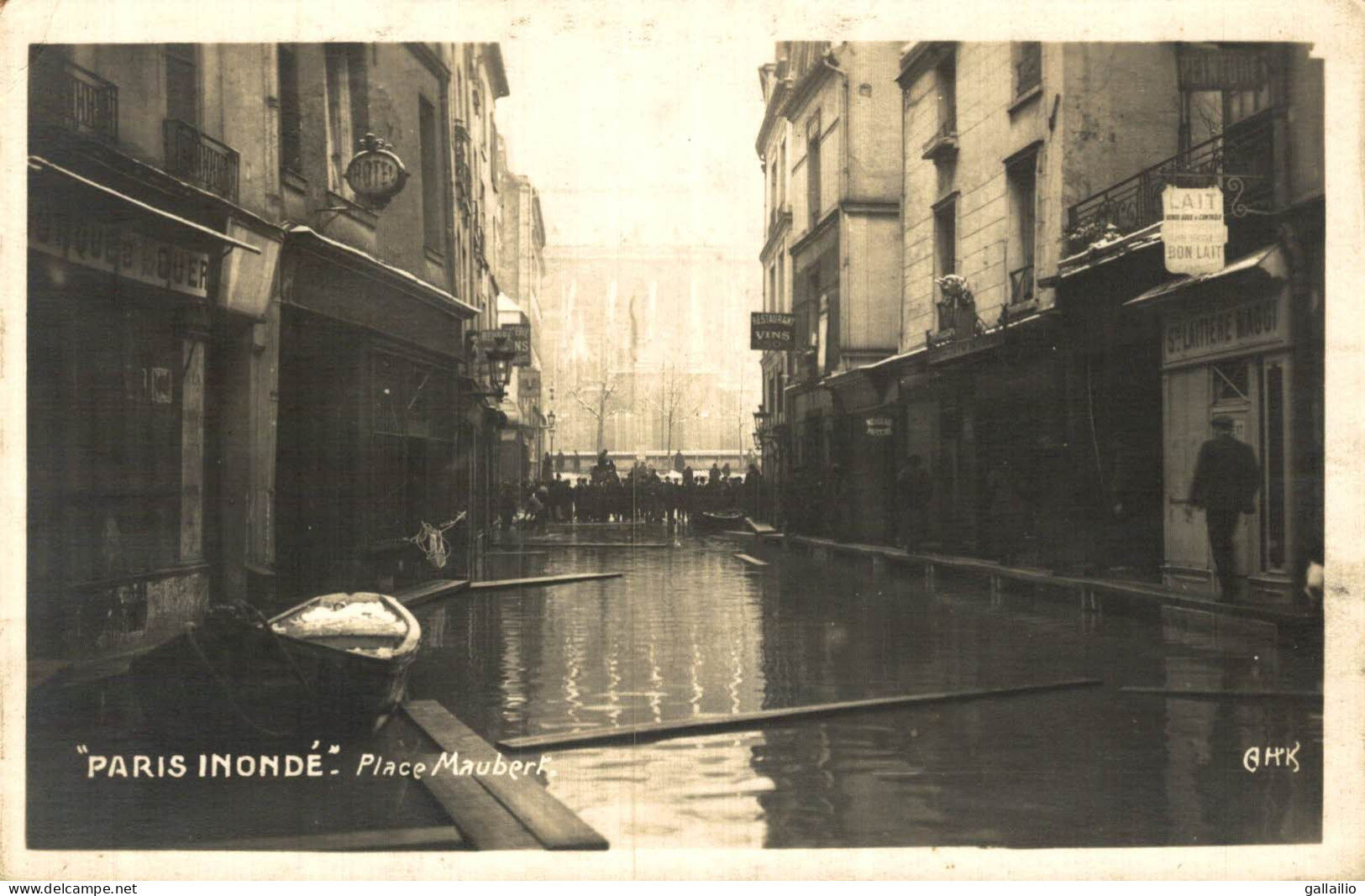 PARIS INONDE PLACE MAUBERT - La Crecida Del Sena De 1910