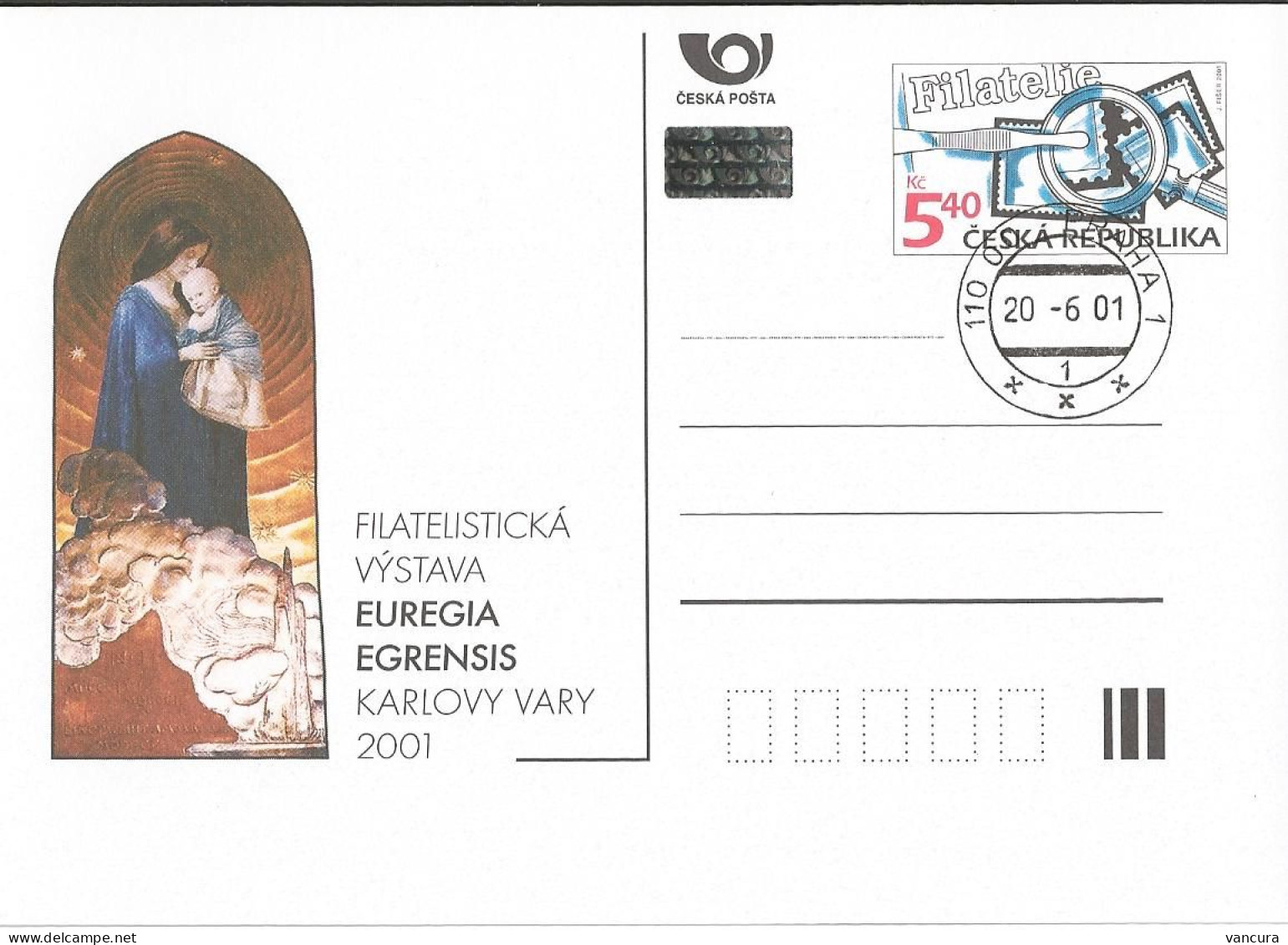 CDV 68 - Czech Republic Euregia Egrensis, Karlovy Vary/Carlsbad Stamp Exhibiton 2001 - Madonnen