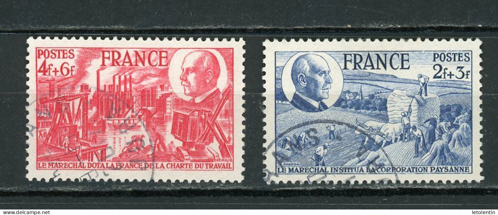 FRANCE -  ANN. DE PETAIN - N° Yvert 607+608 Obli. - Used Stamps