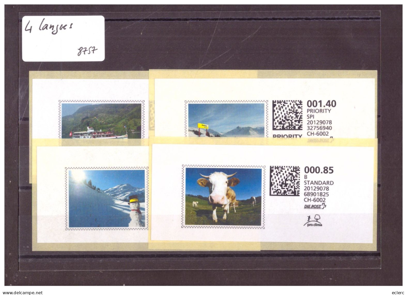 4 WEB STAMPS - ETIQUETTES EN 4 LANGUES ( FR. D. IT. GB ) - Automatic Stamps