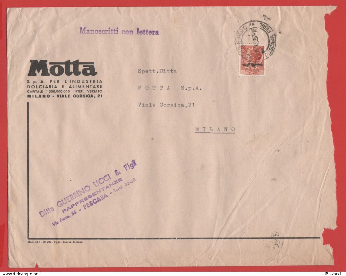 ITALIA - Storia Postale Repubblica - 1959 - 80 Antica Moneta Siracusana (isolato) - Manoscritti Con Lettera - Viaggiata - 1946-60: Marcophilie